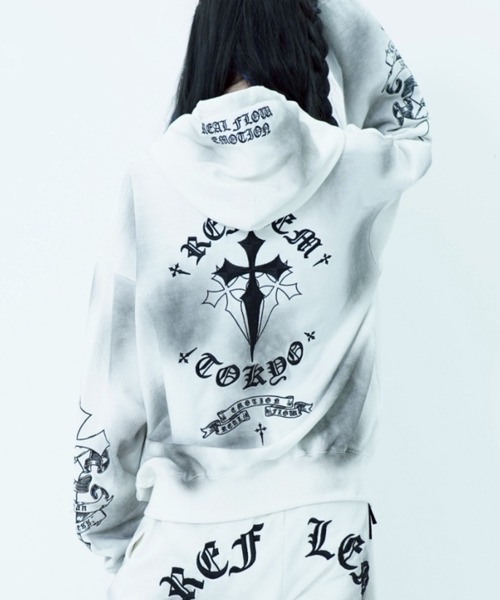 REFLEM クロス刺繍パーカー REFLEM パーカー 「REFLEM/レフレム」クロス刺繍ZIPパーカー