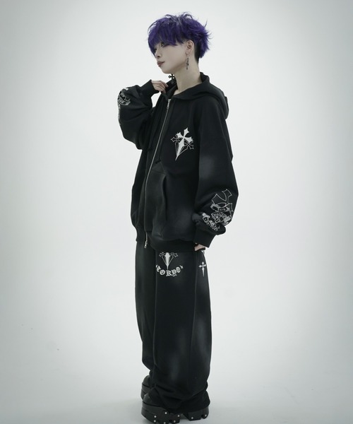 り*ん様 レフレム　クロス刺繍ZIPフーディ REFLEM（レフレム） パーカー 「REFLEM/レフレム」クロス刺繍ZIP