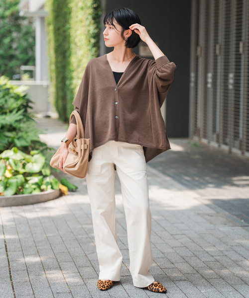 Spick＆Span カーディガン コットンオーバーサイズカーディガン