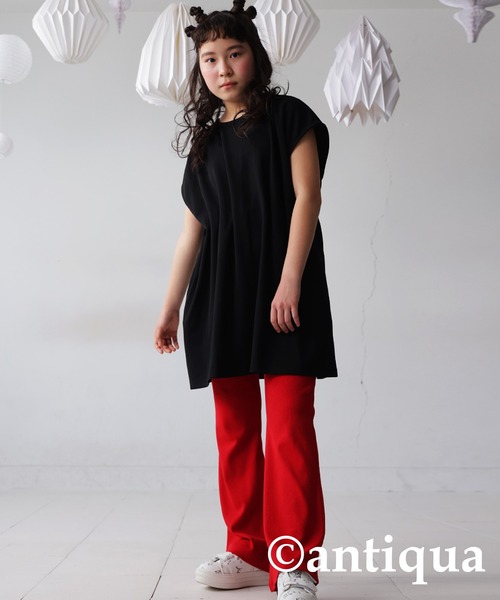 「antiqua」 「KIDS」ノースリーブトップス 150 ブラック キッズ_画像4
