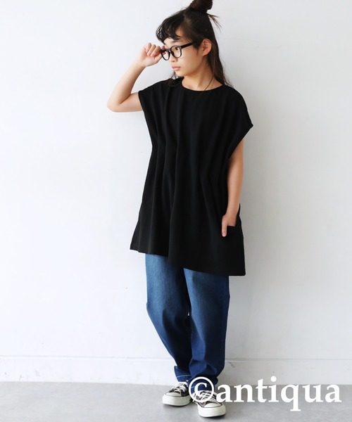 「antiqua」 「KIDS」ノースリーブトップス 150 ブラック キッズ_画像6