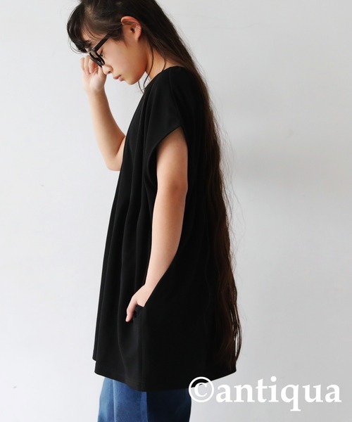 「antiqua」 「KIDS」ノースリーブトップス 150 ブラック キッズ_画像7