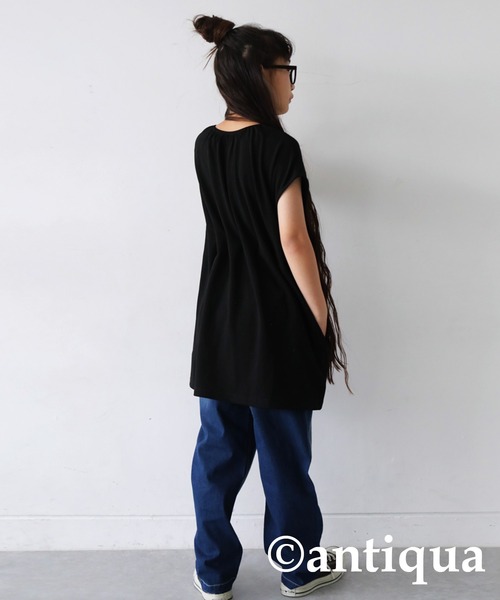 「antiqua」 「KIDS」ノースリーブトップス 150 ブラック キッズ_画像8