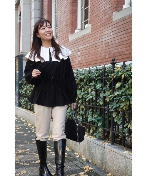 「Sakka」 「alcee」長袖ブラウス FREE レッド レディース_画像7