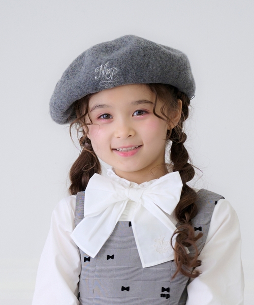 mezzo piano 帽子 ベレー帽 ワンポイントロゴ刺しゅう バスクベレー
