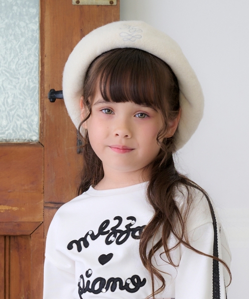 mezzo piano 帽子 ベレー帽 ワンポイントロゴ刺しゅう バスクベレー