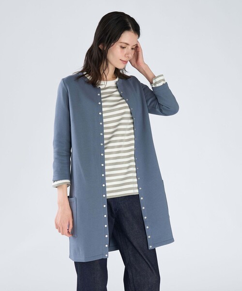 agnès b. オーガニックコットン7分袖カーディガンプレションRobe agnes