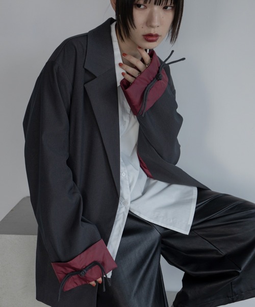 ジャケット テーラードジャケット チャイナボタンオーバージャケット