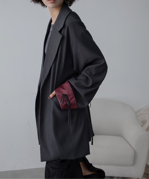 ジャケット テーラードジャケット チャイナボタンオーバージャケット