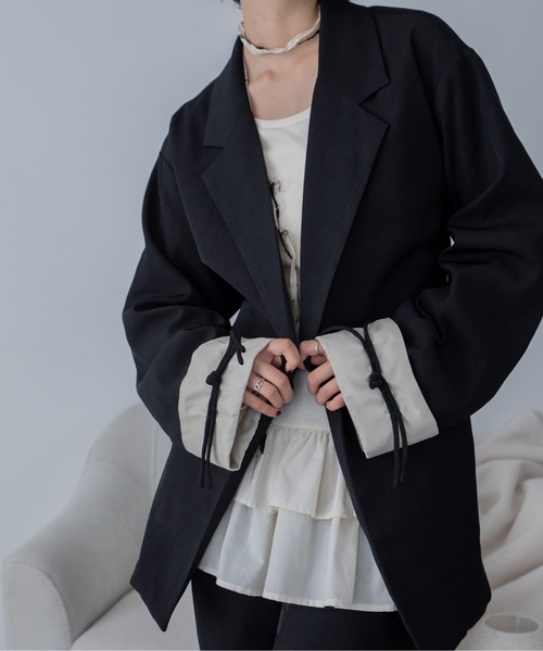 ジャケット テーラードジャケット チャイナボタンオーバージャケット