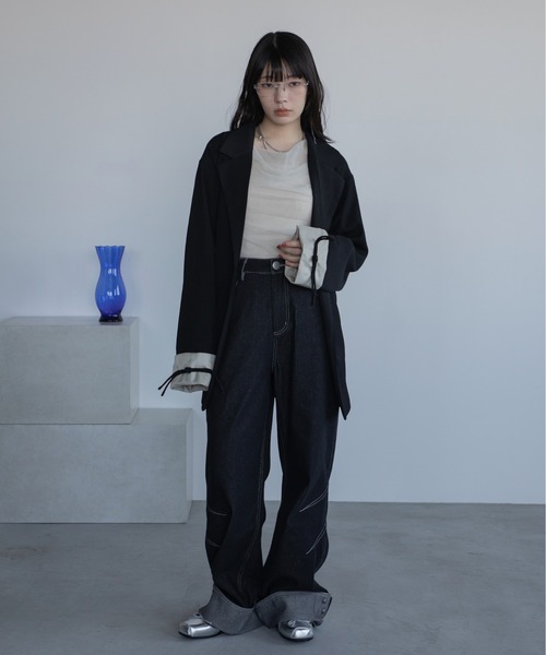 ジャケット テーラードジャケット チャイナボタンオーバージャケット