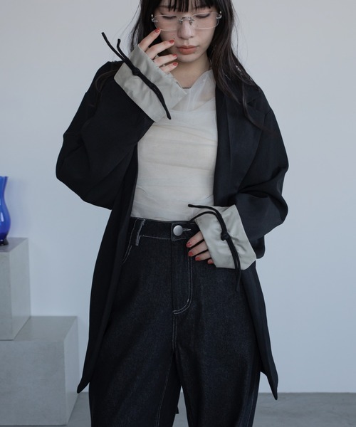 ジャケット テーラードジャケット チャイナボタンオーバージャケット