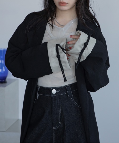 ジャケット テーラードジャケット チャイナボタンオーバージャケット