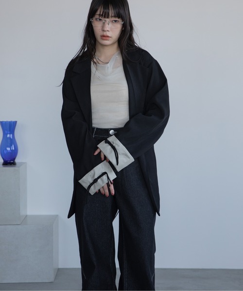 ジャケット テーラードジャケット チャイナボタンオーバージャケット