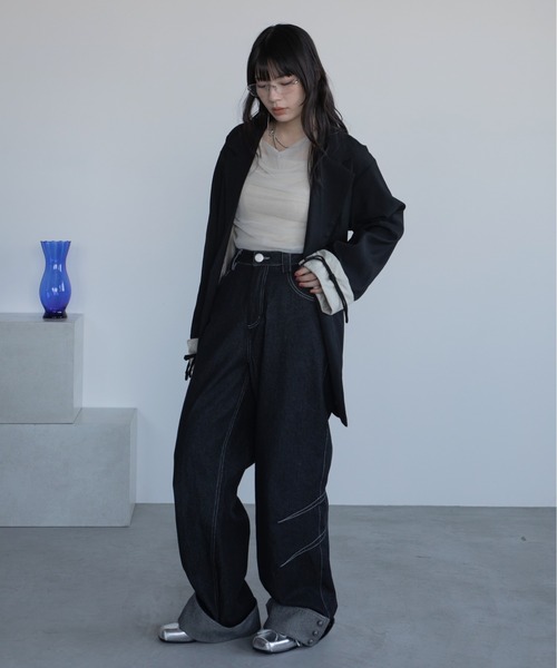 ジャケット テーラードジャケット チャイナボタンオーバージャケット