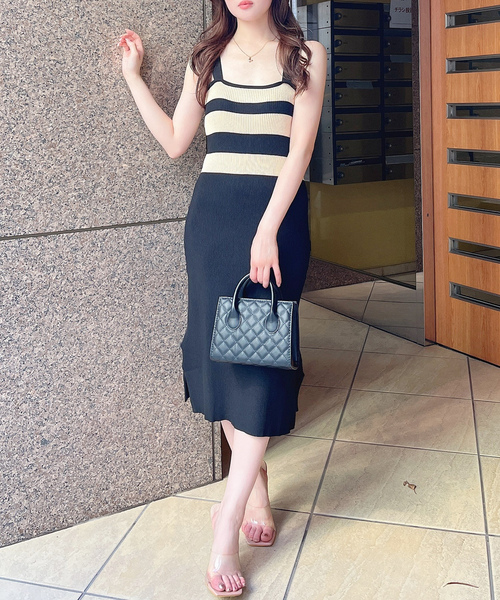 「MIIA」 ノースリーブワンピース FREE ベージュ系その他 レディース_画像7