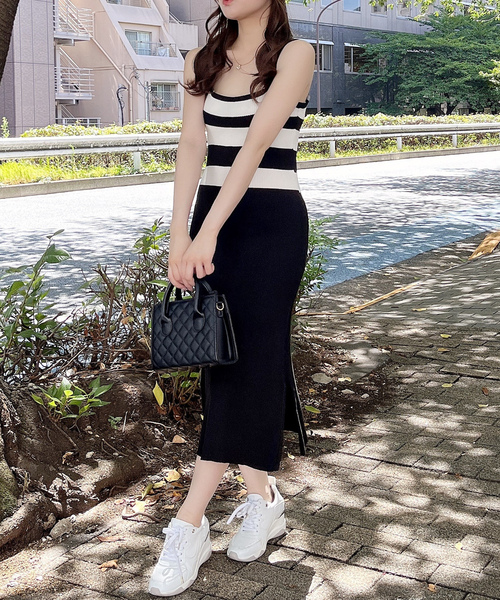 「MIIA」 ノースリーブワンピース FREE ベージュ系その他 レディース_画像8