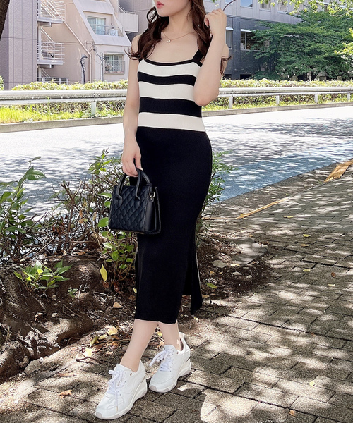 「MIIA」 ノースリーブワンピース FREE ベージュ系その他 レディース_画像9