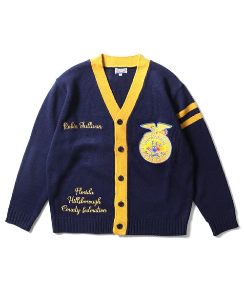 HOUSTON（ヒューストン） カーディガン HOUSTON FFA ワッペン