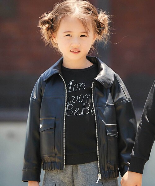 アウター　12/18m BeBe（ベベ） ブルゾン アウター フェイクレザージップブルゾン キッズ