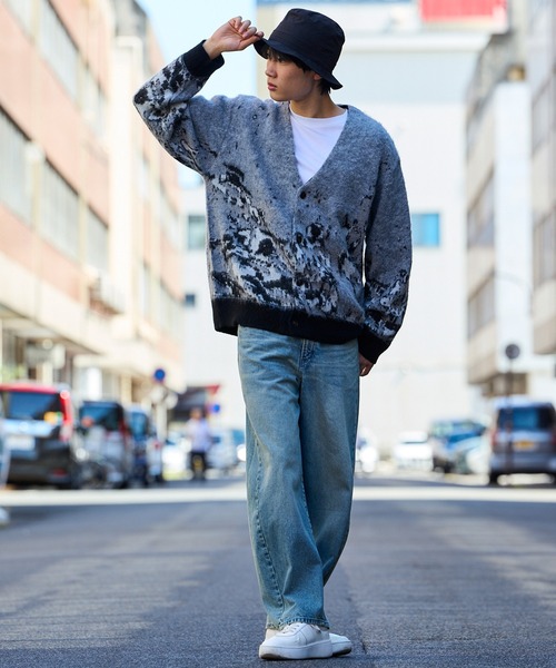 カーディガン 「TETE SELECTION」モヘア混ジャガードニット