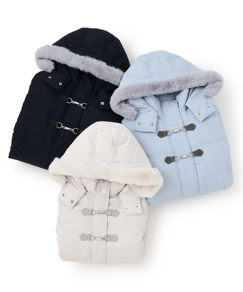 新品タグ付きポンポネットジュニアのファーライナー付き3waysコートM150cm pom ponette junior Outer Collection 2024