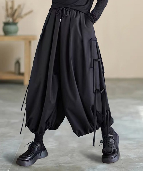 黒 サルエルパンツ MADE IN JAPAN 日本製】ドレープサルエルパンツ （その他パンツ）｜HIROKO KOSHINO