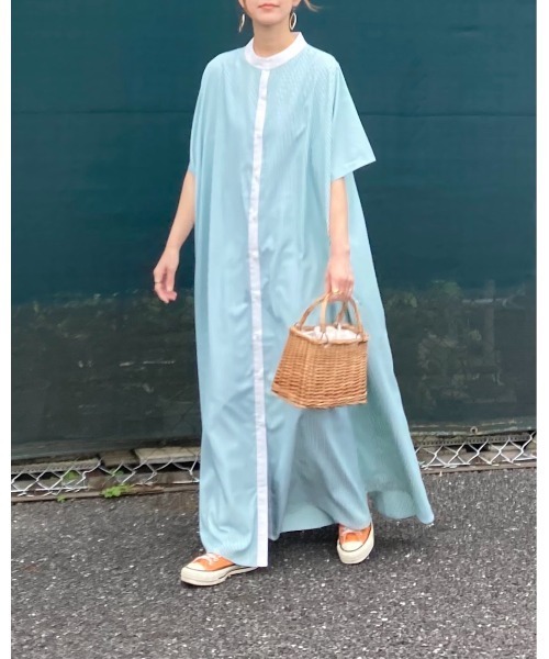 「CORNERS」 半袖ワンピース L ネイビー レディース_画像8