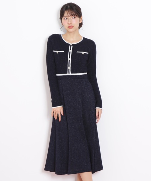 JILL by JILLSTUART ラメツイード配色ニットワンピース 新品 JILL by JILL STUART（ジルバイジルスチュアート） ワンピース ラメ