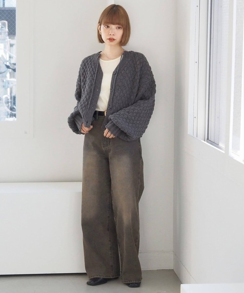 ニット/セーター POKOPOKO 2WAY KNIT TOPS tiptop（ティップトップ） ニット セーター ポコポコ編前後2way