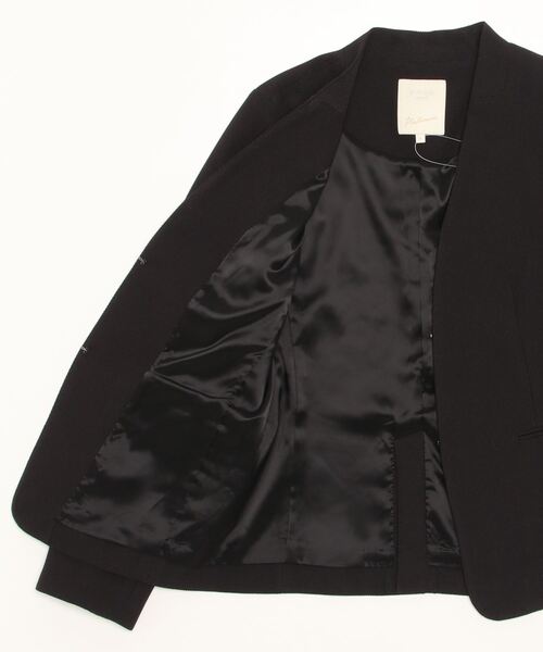 「B:MING by BEAMS」 ノーカラージャケット LARGE ネイビー レディース_画像3