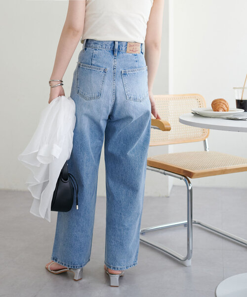 「DISCOAT」 デニムパンツ SMALL ブルー レディース_画像3