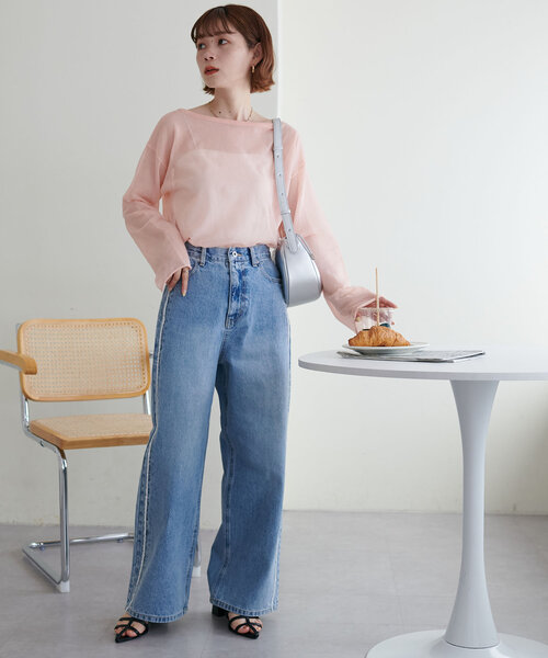 「DISCOAT」 デニムパンツ SMALL ブルー レディース_画像5