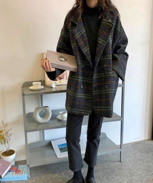 「LADY LIKE」 チェスターコート M グリーン レディース_画像7