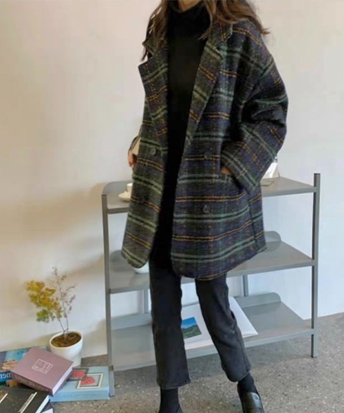 「LADY LIKE」 チェスターコート M グリーン レディース_画像8