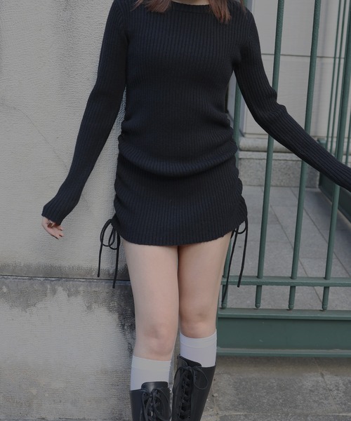 「Mili affinity」 ニットワンピース FREE ブラック レディース_画像7