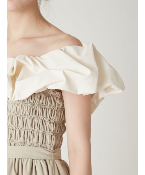 FRAY I.D（フレイ・アイディー） ワンピース 半袖 バルーンフリル