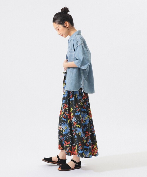 BEAMS BOY　新品【別注】SUN SURF / ギャザー ロング スカート BEAMS BOY（ビームス ボーイ）【別注】SUN SURF / ギャザー ロング