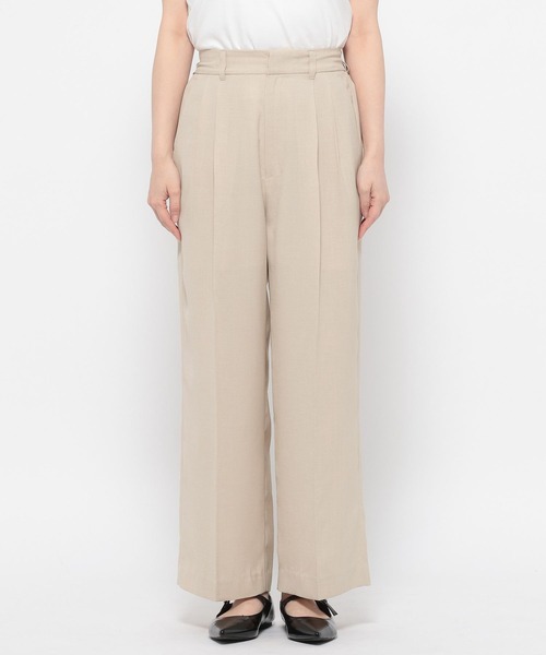 ワイドパンツ スラックス パンツ バスケットワイドパンツ 637610 レディースの画像