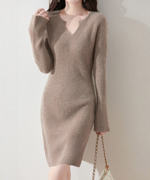 「Miniministore」 長袖ワンピース FREE モカ レディース_画像5