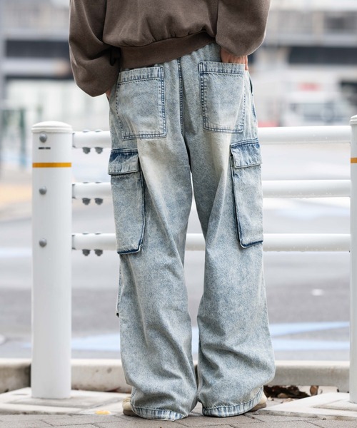 「WEGO」 カーゴパンツ MEDIUM コバルトブルー メンズ_画像9