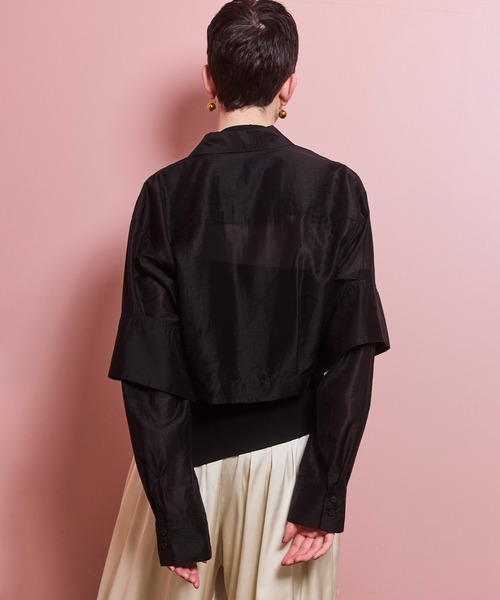 OMMO（オーエムエムオー） ブラウス シャツ SHEER SHORT SH レディース