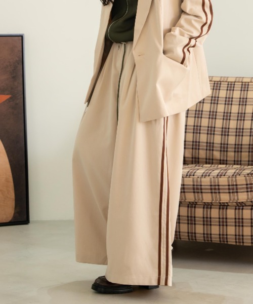 「eLur」 スラックス MEDIUM アイボリー レディース_画像3