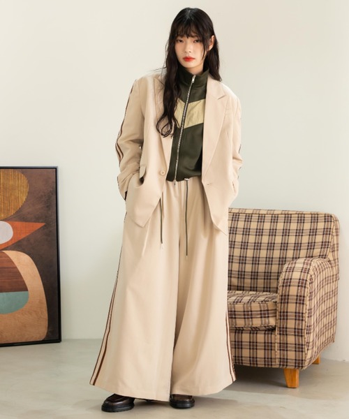 「eLur」 スラックス MEDIUM アイボリー レディース_画像5