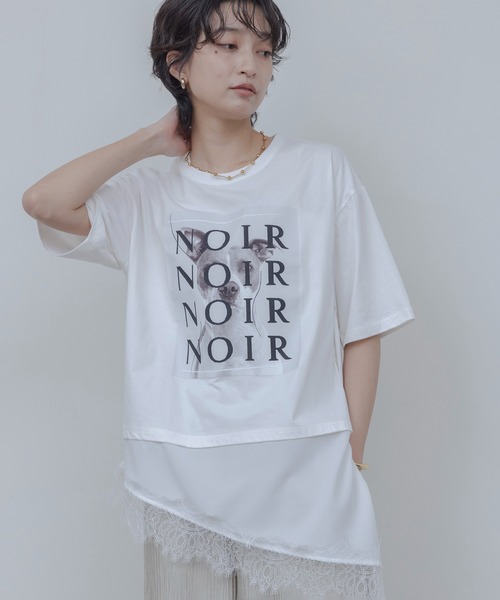 Eimee Law（エイミーロウ） tシャツ アニマルフォト＆刺繍ptレイヤード