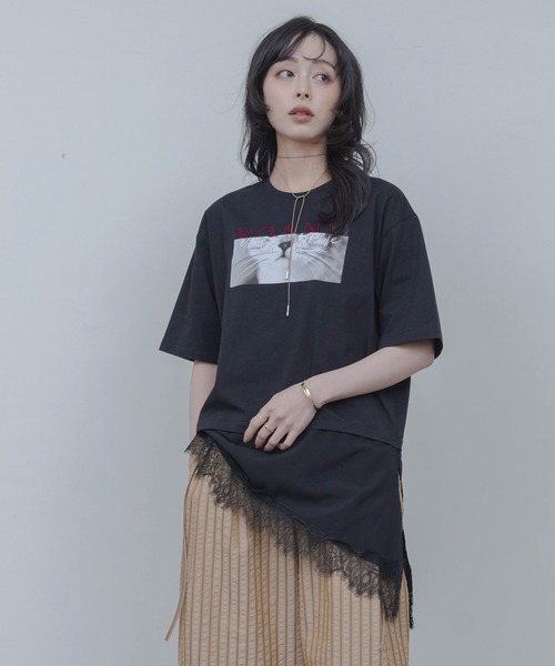Eimee Law（エイミーロウ） tシャツ 半袖 アニマルフォト＆刺繍pt