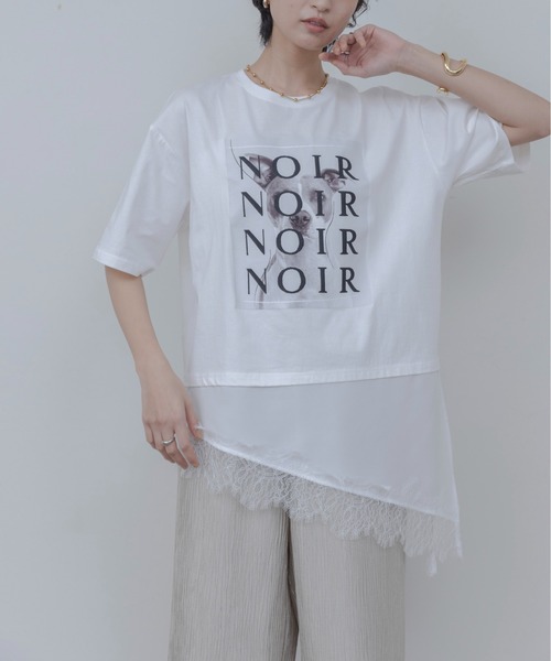 Eimee Law（エイミーロウ） tシャツ アニマルフォト＆刺繍ptレイヤード