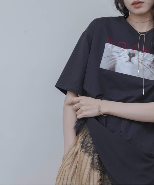 Eimee Law（エイミーロウ） tシャツ 半袖 アニマルフォト＆刺繍pt
