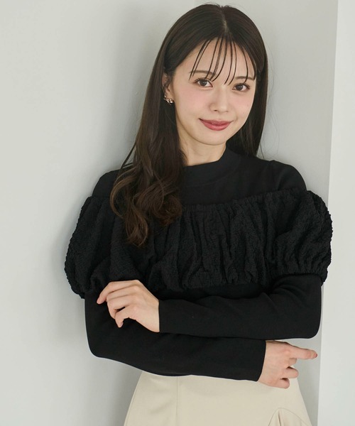 「NOELA」 長袖ニット フリー オフホワイト レディース_画像2