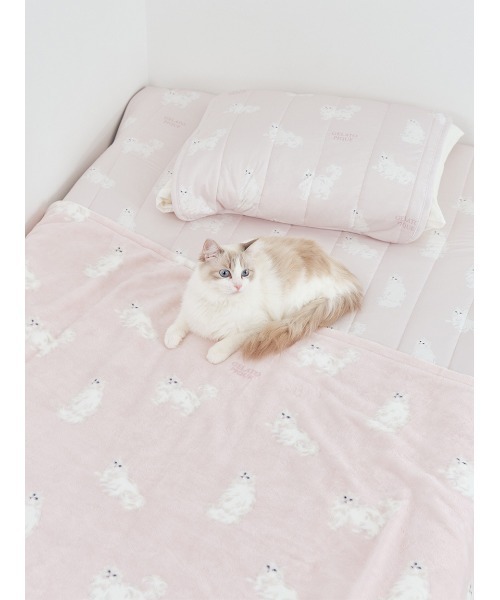 スリープ ジェラートピケ CATプリント毛布　ラグドール　ブランケット　布団 ジェラートピケ　Sleep CAT柄コットン毛布 pique gelato ジェラピケ 布団・毛布